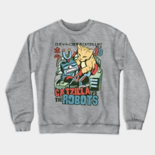 Catzilla vs Robots Crewneck Sweatshirt